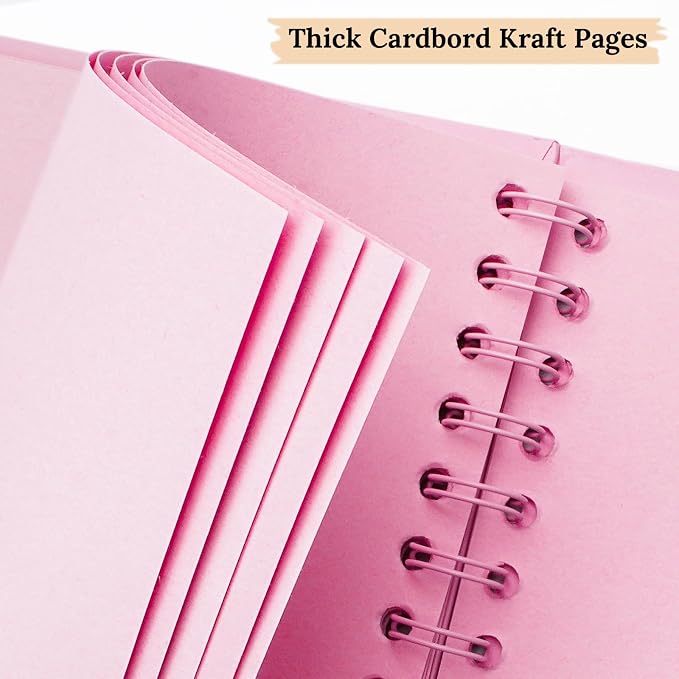 Scrapbook 8x8 Inch DIY Scrapbook Album Hardcover Kraft Paper 40 pages/20 sheets - Image 8