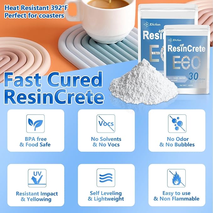 JDiction ResinCrete, 3000G Water-Based Eco-Friendly Formula, 20-30 Minutes - Image 6