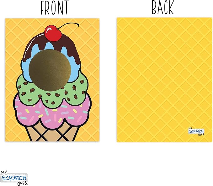 My Scratch Offs 20 Pack Ice Cream Cone Note Cards & Stickers Make Your Own DIY - Image 5