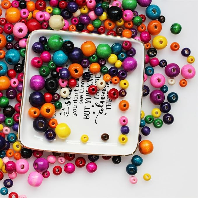 BetterJonny 800 Pcs Colorful Wooden Beads - Image 4