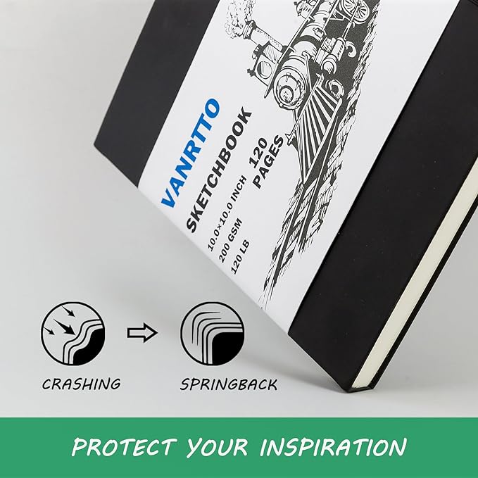 Vanrtto Hardcover Sketch Book, Square Mixed Media Sketchbook 8x8 in 2 Pack | - Image 4