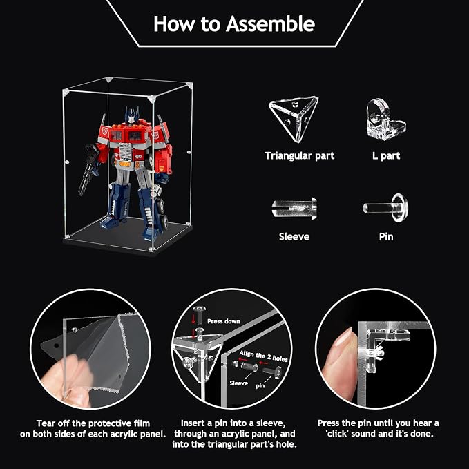 Clear Acrylic Display Case, Self-Assemble Showcase - Image 4