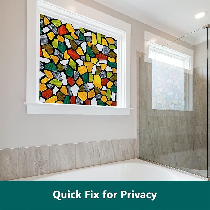 Volcanics Decorative Stained Glass Window Privacy Film - Image 2