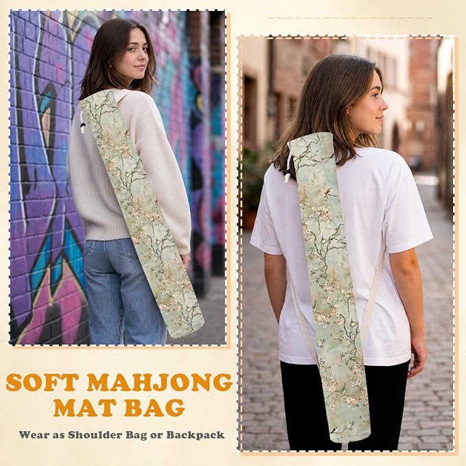 Vintage Chinoiserie Floral Mahjong Mat Bag - Image 7