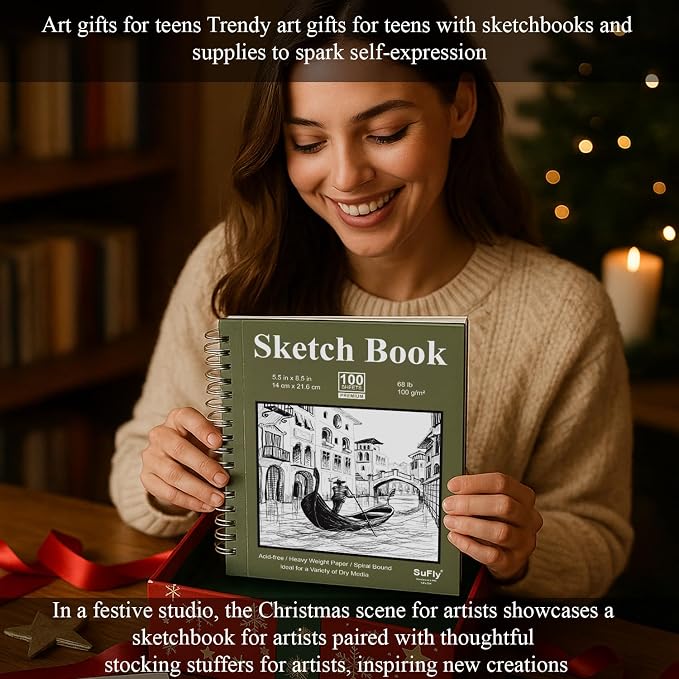 SuFly Small Sketchbook, Sketch Book 5.5 X 8.5, 100 Sheets Artist Sketch Pad - Image 6