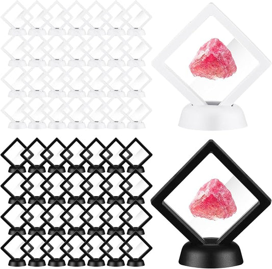 60 Pcs 3D Floating Display Case PE Film Jewelry Storage Box Coins Display Frame by FairySandy