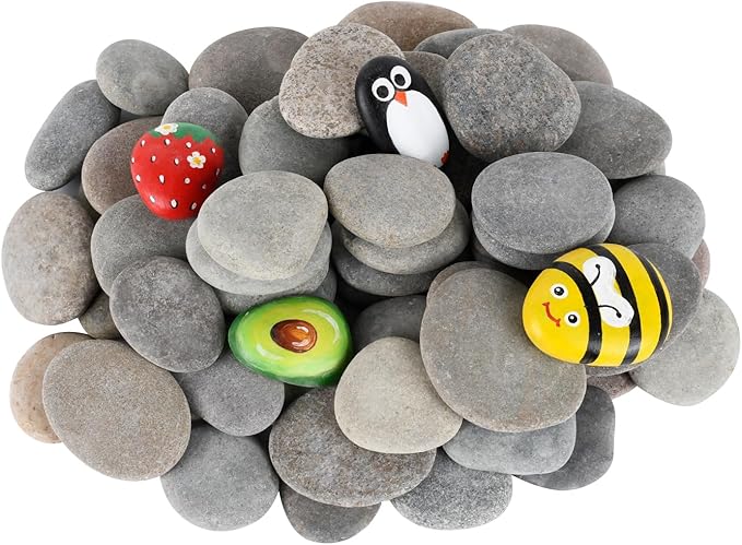 Simetufy 60 Pcs Painting Rocks Bulk, River Rocks to Paint by Simetufy