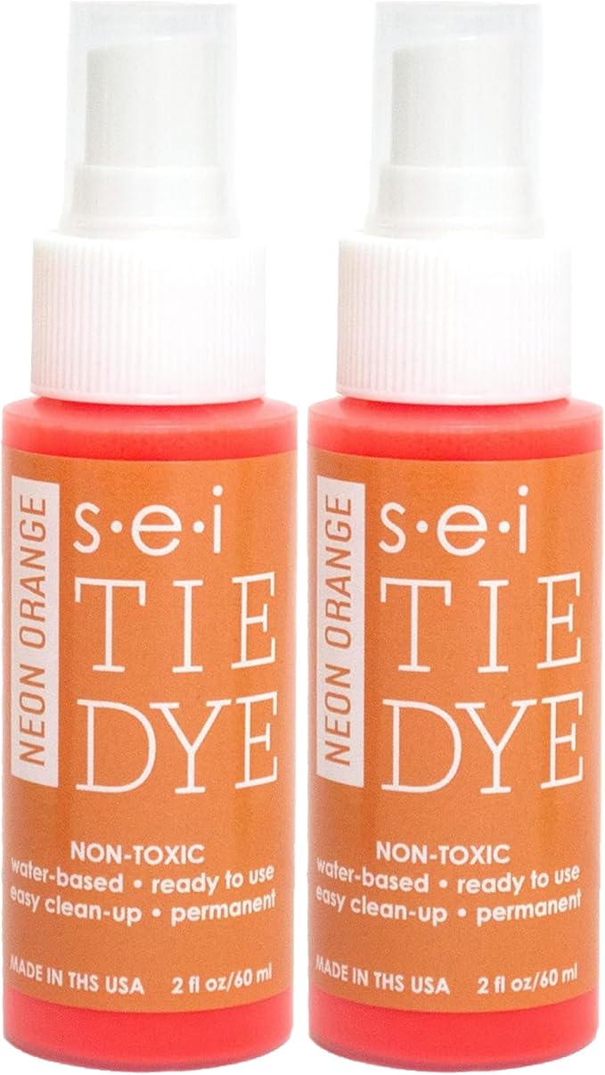 S.E.I. Neon Orange Tie Dye Spray Bottle: 2oz. Non Toxic Fabric Dye Spray by SEI