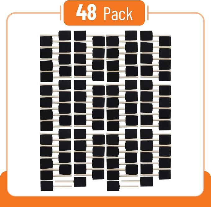 Bates Foam Paint Brushes, 48 Pack - Image 2