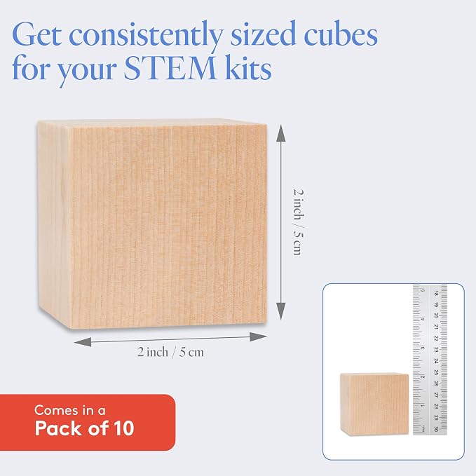 DIY Wood Cubes 2-inch, Wooden Blocks - Image 3