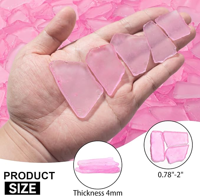 Keedolla Tumbled Sea Glass for Crafts - 15 OZ Flat Frosted Seaglass Pieces for - Image 3
