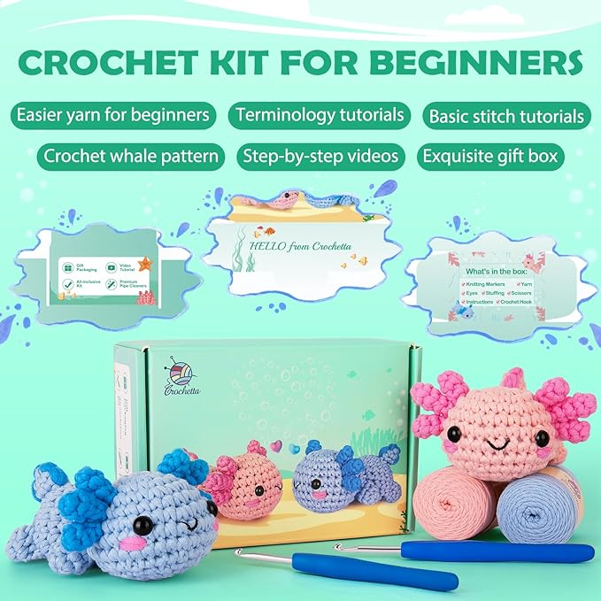 Crochetta Crochet Kit for Beginners, Beginner Crochet Starter Kit w - Image 5