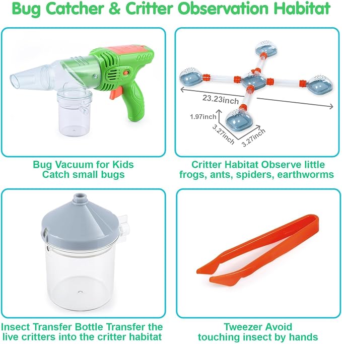 PLAY Bug Catcher Kit for Kids, Bugs Toys for Kids 3-5, Bug Vacuum Catching Kit - Image 7