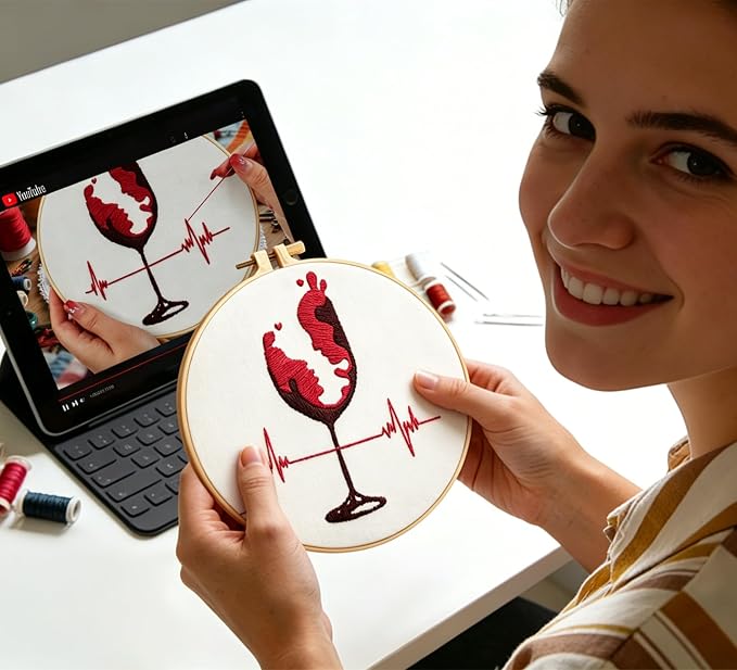 Couple Embroidery Kits for Beginners Adults, Abstract Face Embroidery Starter - Image 3