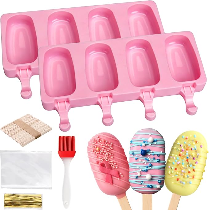 Mity rain 2 Pack Cake Pop Molds Silicone, 8 Cavity Reusable Cakesicle Molds | by Mityrain