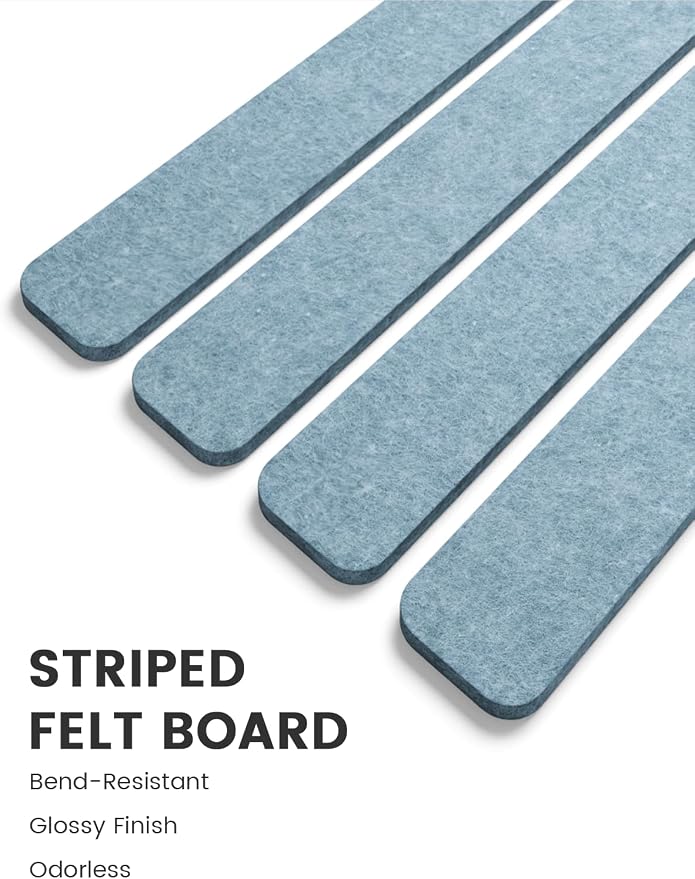 Fluxynara Cork Board Alternative Felt Strip Board 8-Pack 13"x2", Office Pin - Image 3
