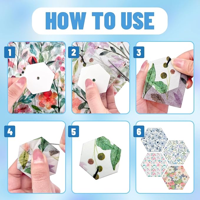 2000 PCS Hexagon Piecing Paper Templates, Quilting Templates Accessories - Image 4
