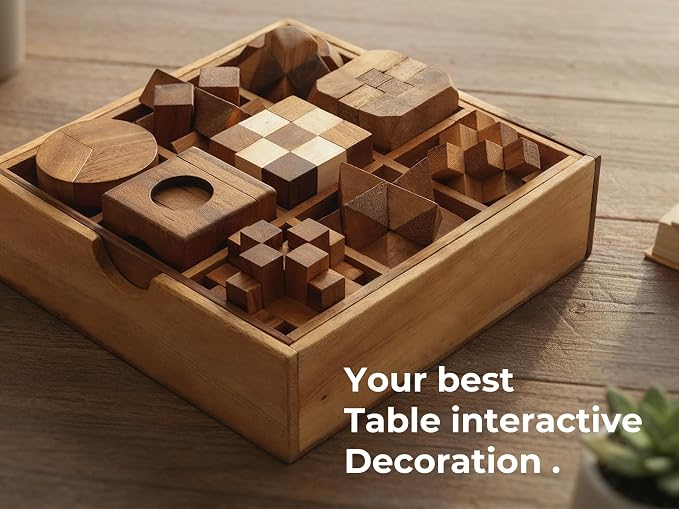 BSIRI 9 in 1 Wooden Brain Teaser Puzzles - Image 6