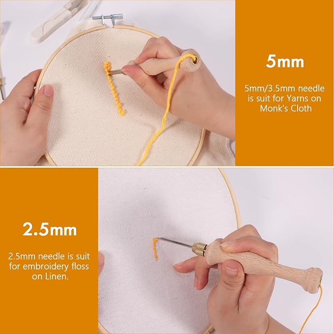 Pllieay Punch Needle, Wooden Punch Needle Tool, Adjustable Embroidery Punch - Image 4