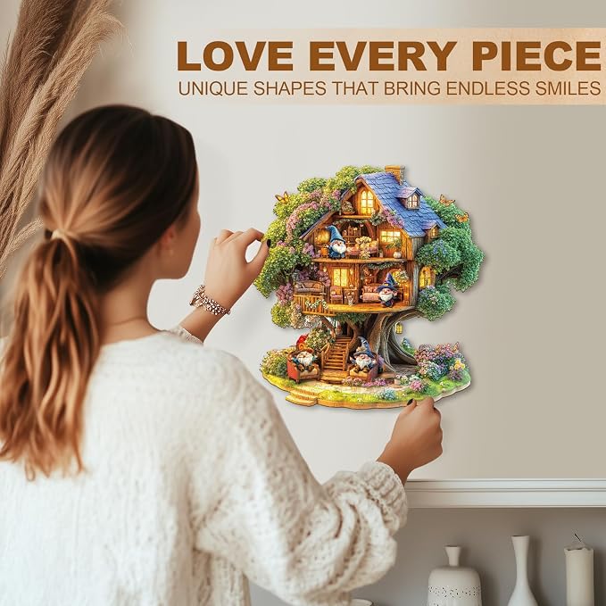 Elf Tree House Puzzles Adults Gifts Wooden 175 Pieces 11.4 * 11in - Image 6