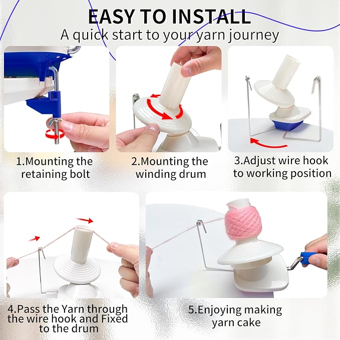 SPEENSUN Yarn Winder for Crocheting, Yarn Spinner, 3.5 OZ Easy-to-Install and - Image 3