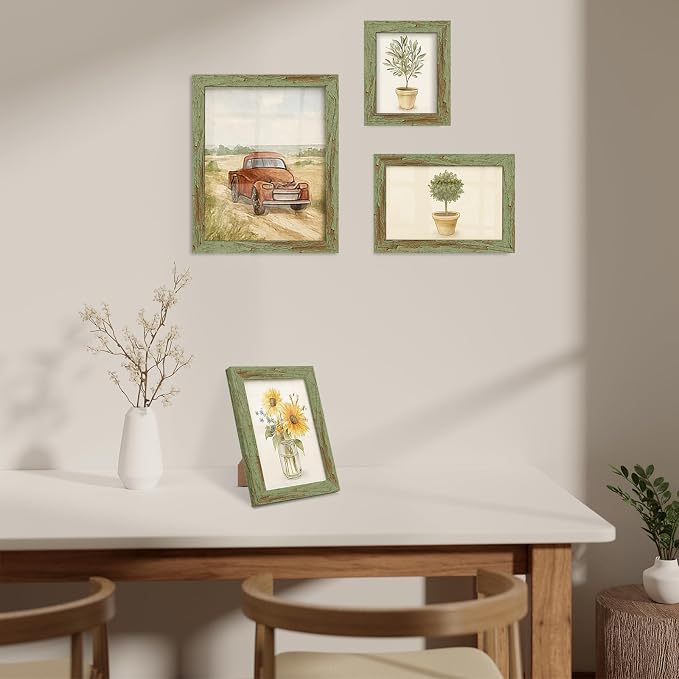 puthiac 8x10 Rustic Farmhouse Picture Frame, Weathered Green, 1 Pack | - Image 6