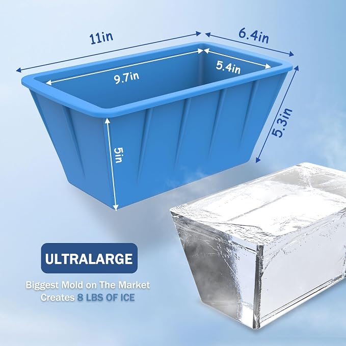 Extra Large Ice Block Molds 4Pack 32LB Silicone Large Ice Cube Molds - Image 5