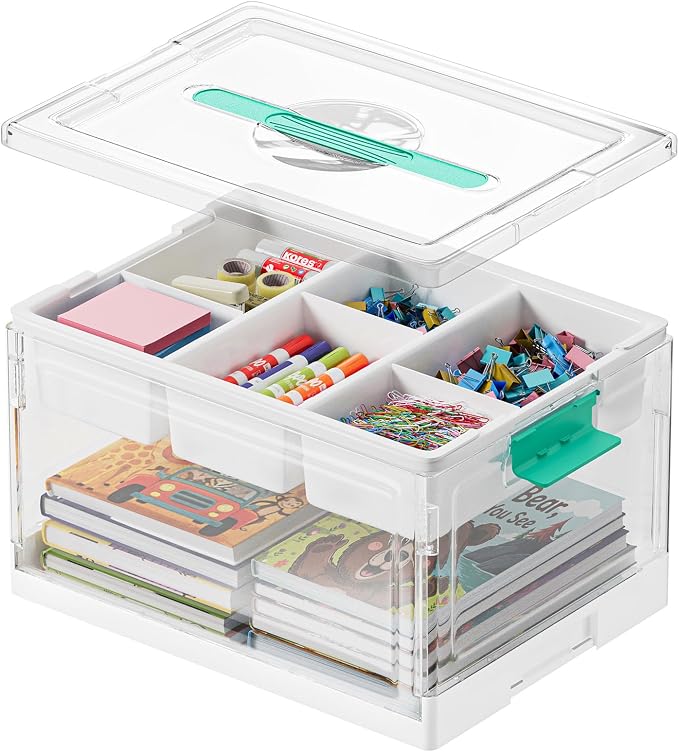 SpaceAid Craft Organizers and Storage - 24 QT Plastic Box Art Supply Storage by SpaceAid