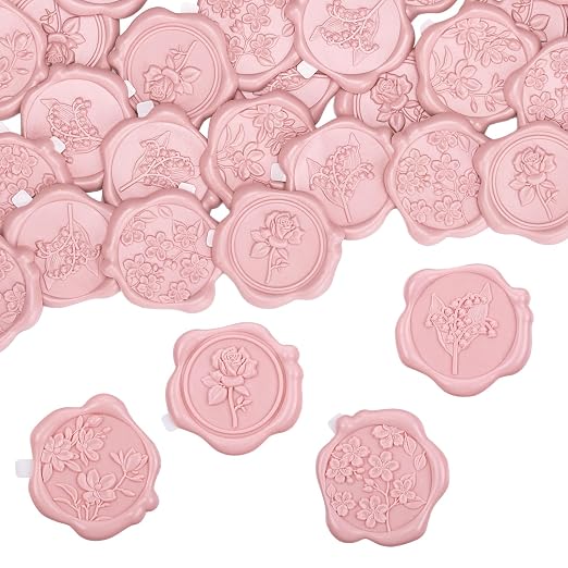 60Pcs Wax Seal Stickers, Wedding Invitation Envelope Seal Stickers Adhesive by WSICSE