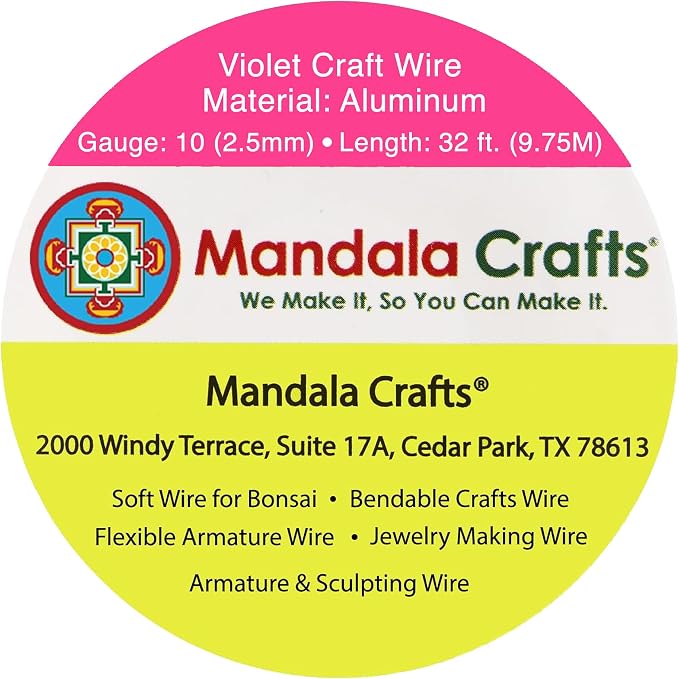 Mandala Crafts 10 Gauge Violet Anodized Aluminum Craft Wire, 32 FT | Colored - Image 3