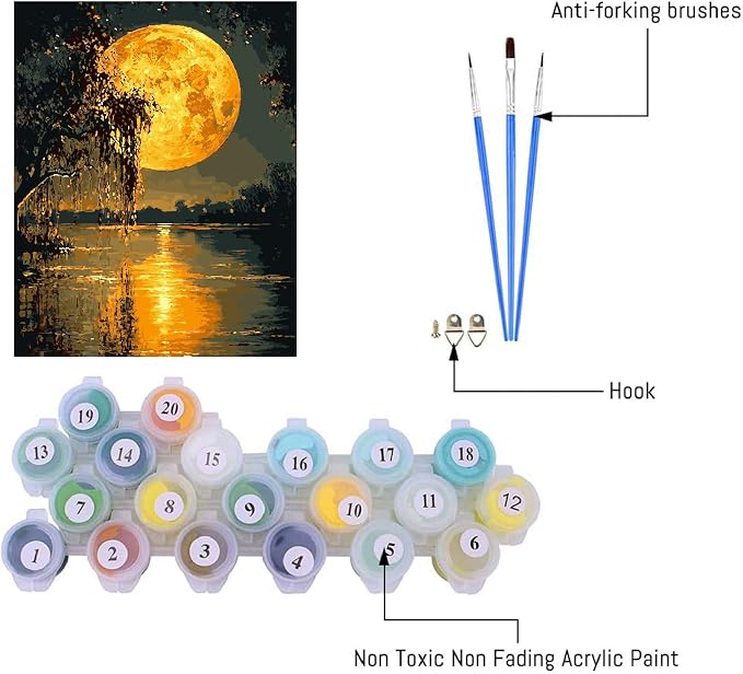 Clendo DIY Moon Paint by Numbers Kit - Image 3