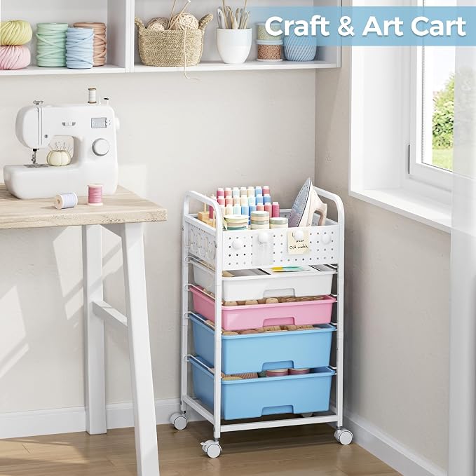4 Drawer Rolling Storage Cart - Image 7