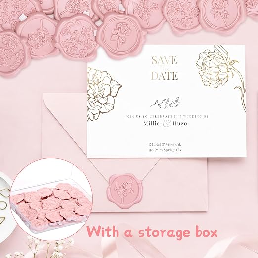 60Pcs Wax Seal Stickers, Wedding Invitation Envelope Seal Stickers Adhesive - Image 7