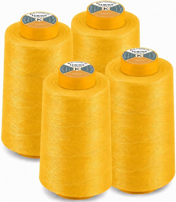 AK Trading 4-Pack Gold All Purpose Sewing Thread Cones of High Tensile by Fabrics%7CEventDecor%7CCrafts%7CUpholsteryFoam
