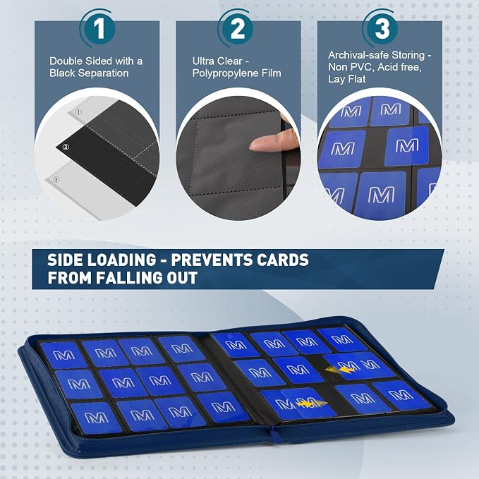 Premium Card Binder 12 Pocket for 720 Pockets Trading Card Binder, PU Zipper - Image 4