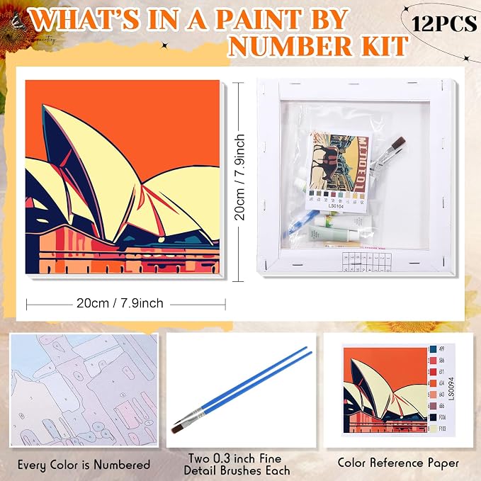Nezyo 12 Sets Paint by Numbers Kit - Image 2