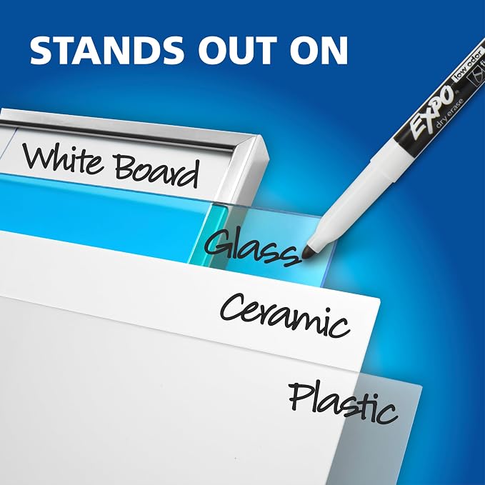 EXPO Low Odor Dry Erase Markers, Fine Tip, Study Supplies - Image 5