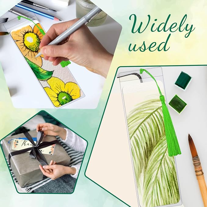 50 Pieces Watercolor Paper Blank Bookmarks - Image 6