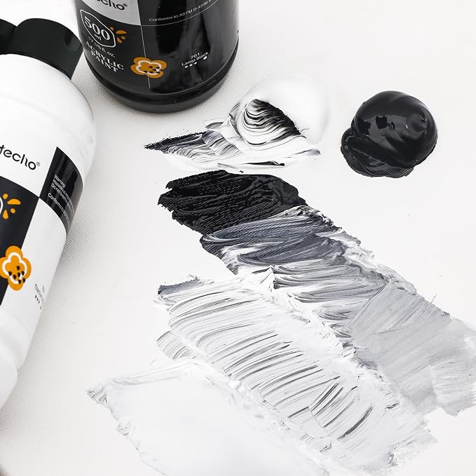 Artecho Lamp Black Acrylic Paint 500ml / 17oz Large Bottle | Semi Glossy Finish - Image 5