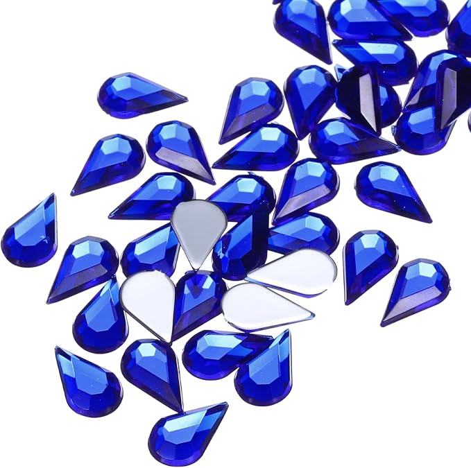 MECCANIXITY 50PCS Flat Back Acrylic Teardrop Gems 6x10mm Artificial Rhinestones - Image 4