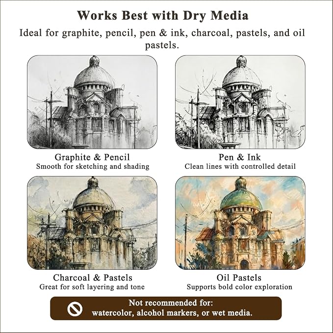 9" x 12" Sketch Book, Top Spiral Bound Sketch Pad, 2 Packs 100 Sheets Each - Image 6