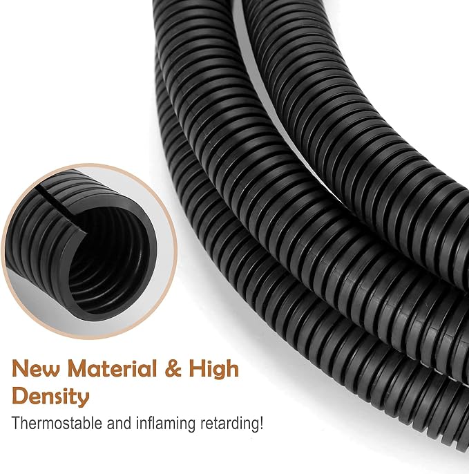 ZhiYo 20FT 3/8” Wire Loom Split Tubing Auto Wire Conduit Flexible Cover | High - Image 4