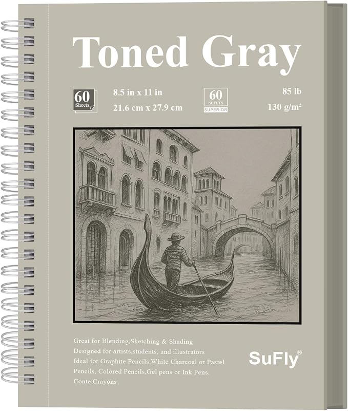 SuFly Toned Gray Sketchbook 8.5" x 11" by SuFlyDirect