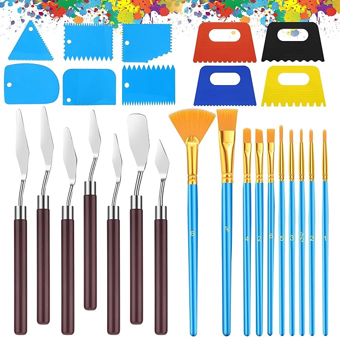 EEEKit 27 PCS Palette Knife Set, Stainless Steel Spatula Pallet Knife by EEEkit