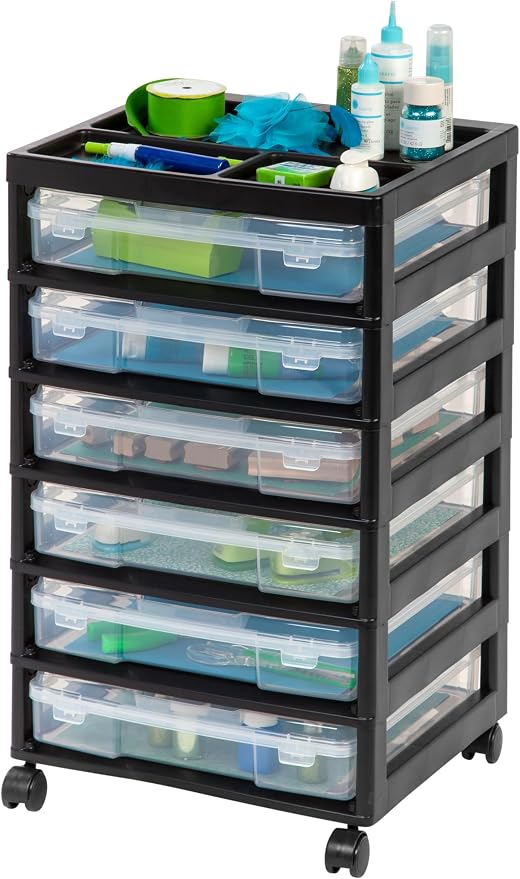 IRIS USA Fits 12" x 12" Paper, 6-Tier Scrapbook Rolling Storage Cart by IRISUSA