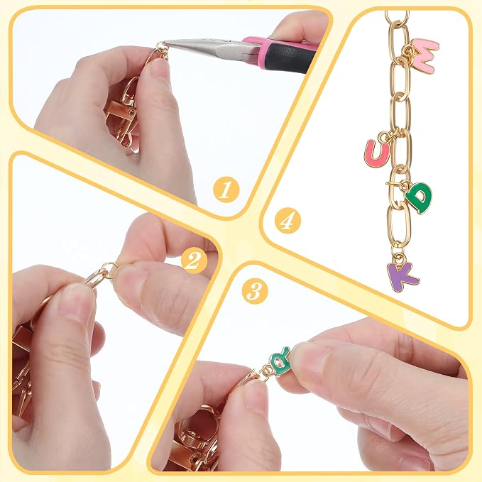 Ymapinc 20 Set Gold Keychain Making Kit, Lobster Claw Metal Clasp - Image 6