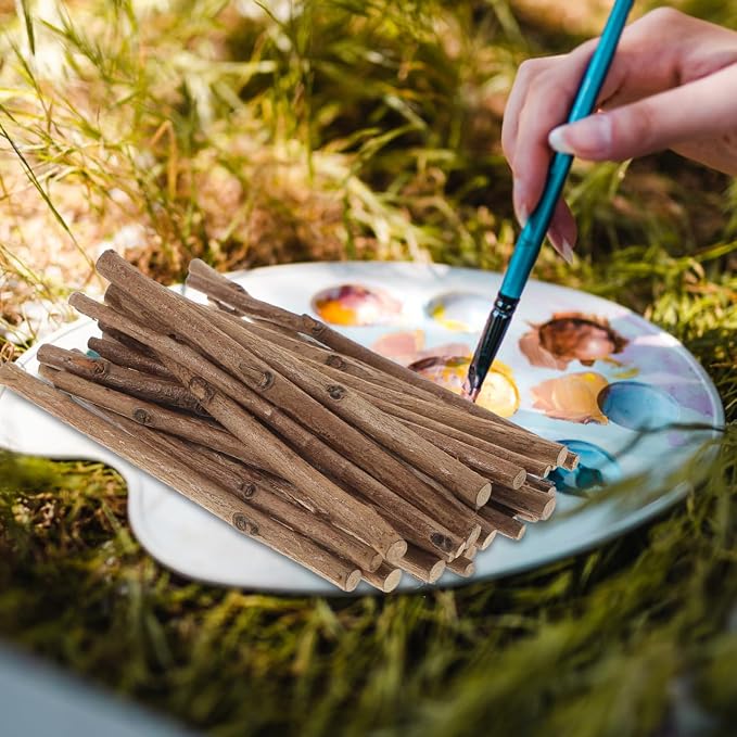 IMIKEYA 100Pcs Wood Log Sticks, 4 Inch Crafts Sticks, | Natural Twigs Sticks - Image 9