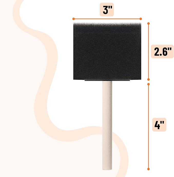 Bates- Foam Paint Brushes, 50 Pack, Sponge Paint Brush - Image 3