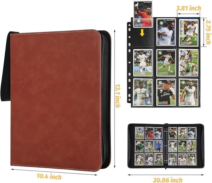 GERMUN 9 Pocket Card Binder, Premium Zip Trading Card Binder, 720 Double Sided - Image 2