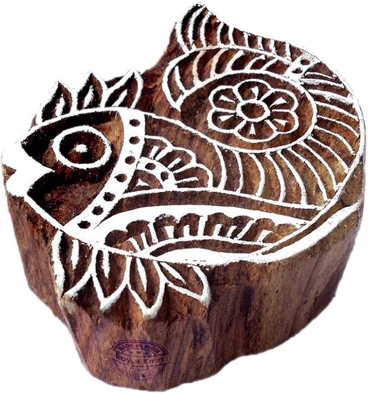 Royal Kraft Wooden Stamps DIY Fabric, Henna Printing Blocks THDtag002 by RoyalKraft